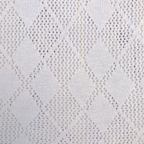 Vintage 90s Jaclyn Smith White Open Knit Tunic Sweater Womens Large Layering - Picture 7 of 7